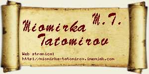Miomirka Tatomirov vizit kartica